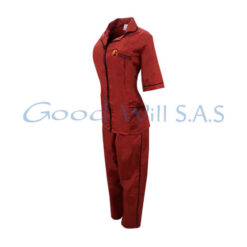 Dotación para mujer- uniforme de trabajo rojo.