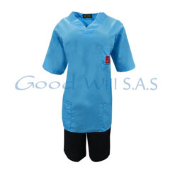 uniforme azul mujer manga corta y pantaloneta